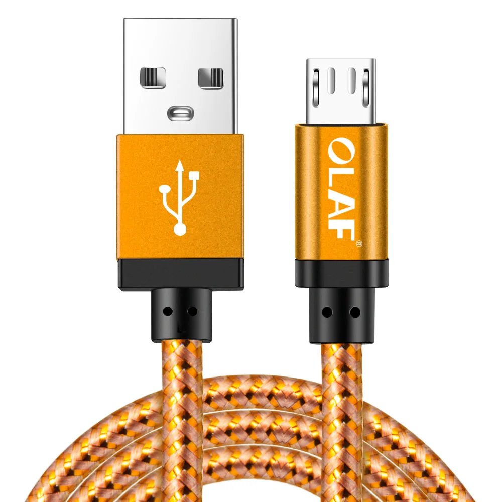 OLAF Micro USB кабель Быстрая зарядка зарядное устройство кабель для передачи данных для samsung huawei Xiaomi LG Tablet Android Microusb Кабели для мобильных телефонов - Цвет: Orange