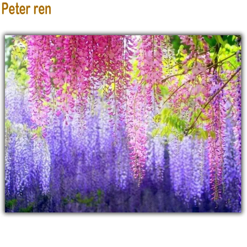 Алмазная вышивка Глициния Синенсис алмазная живопись Diy пейзаж 5d квадратная