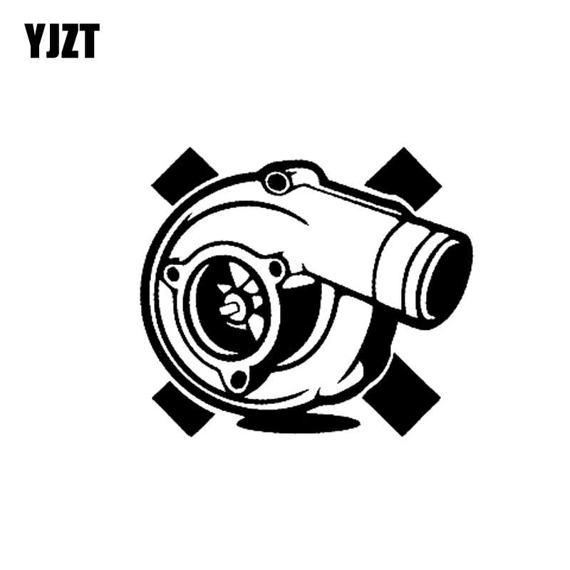 

YJZT 15.2CM*13.2CM Car Truck Window Sticker Car Decal Funny Vinyl Turbo Charger Black/Silver C10-00822