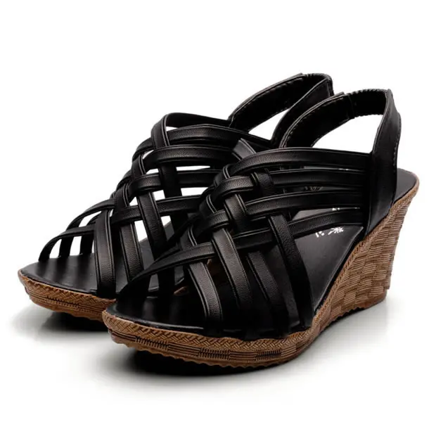 XingDeng/женские туфли на танкетке в европейском стиле Размеры 35 40|gladiator shoes|sandals