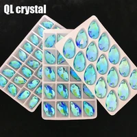 all size ql crystal 2018 popular color ab drops sew on crystal stones sewing on rhinestone 2 holes diy garment dress making