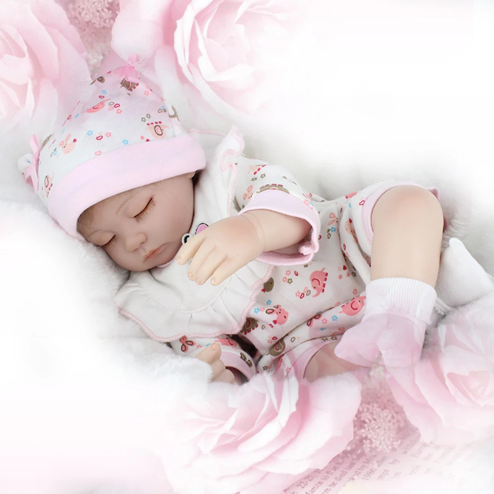 Закрытые глаза действительно реалистичные Reborn Baby Doll 17 дюймов полный силиконовый