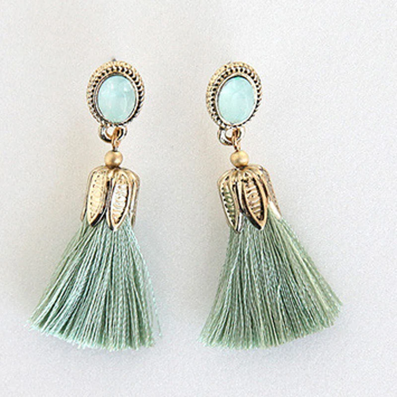 Женские корейские длинные серьги с кисточками Dayoff винтажные ручной работы