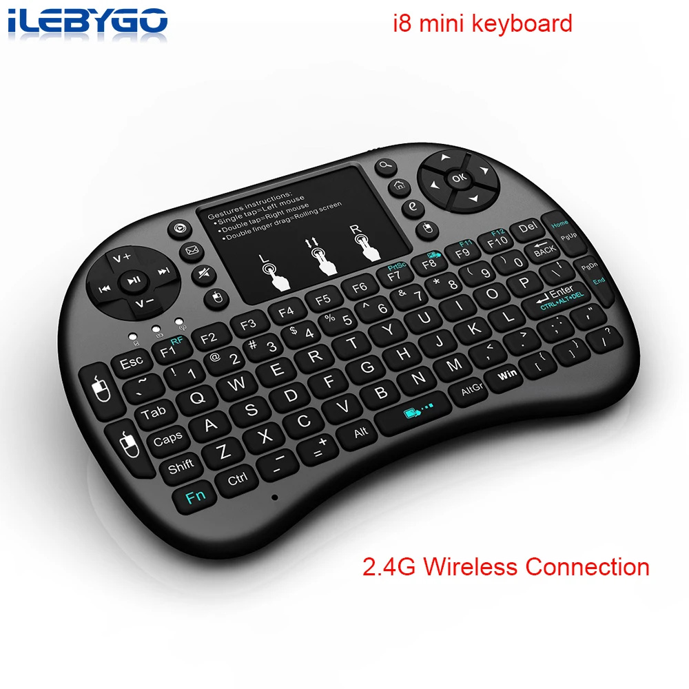 Ilebygo i8 английская русская Беспроводная мини клавиатура 2 4 ГГц Летающая воздушная