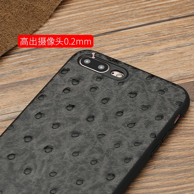 Wangcangli из натуральной кожи чехол для телефона iPhone 7 P страуса текстуры задняя