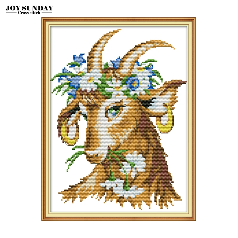 Joy Sunday Красивая овечья ткань для вышивки крестиком животные картины 14ct 11ct DMC холст