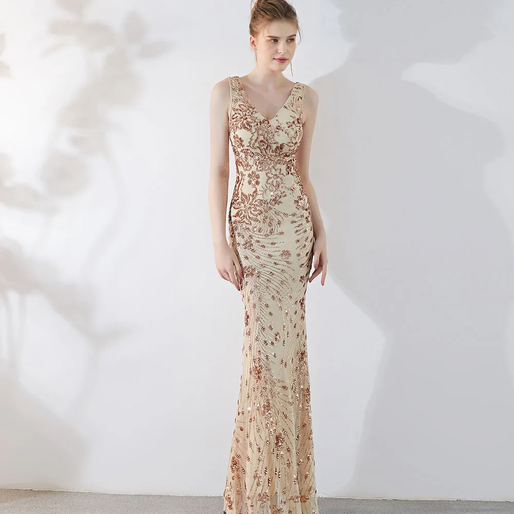 Роскошное блестящее платье Vestidos женское сексуальное без рукавов с блестками