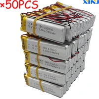 xinj 50pcs 3 7v 1000mah polymer li lithium lipo battery cell 901860 for gps recorder pen driving diy camera car dvr dvc led
