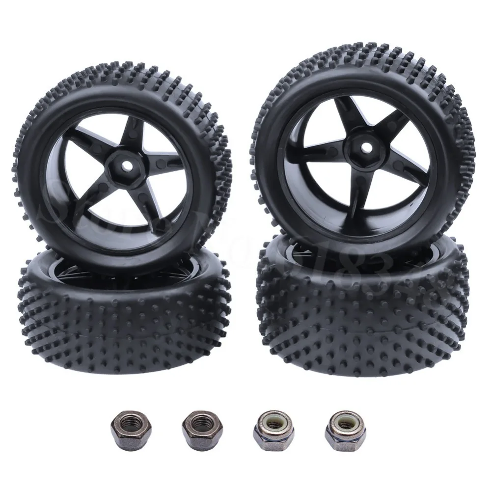 4 шт. резиновые RC шины и пластиковые колесные диски Hex Hub 12 мм для 1/10 весы