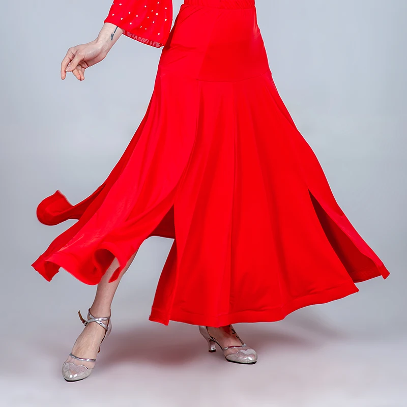 Skirt Юбка для бальных танцев, Женская юбка для фламенко, бальное платье, стандартное вечернее платье, юбка для вальса, Одежда для танцев, женское испанское платье красного цвета - Цвет: Skirt
