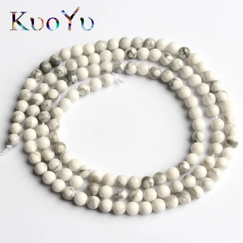 Howlite Натуральный Камень лабрадорит Агаты тигровый глаз кварцевые бусины Круглые свободные бусины для самостоятельного изготовления ювелирных изделий браслет 15 ''нить 2 мм 3 мм - Цвет: Howlite