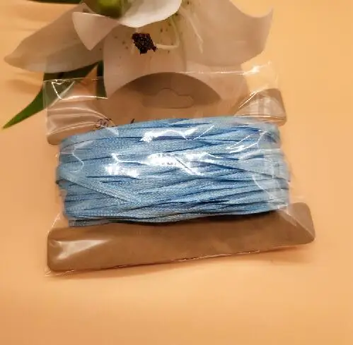 Sky blue REDJCK 10 м \ ЛОТ 3 мм ширина атласная лента 34 цвета полиэстер Твердые тесьма ленты для DIY Материал Вышивание подарок обёрточная бумага упаковка - Цвет: Sky blue