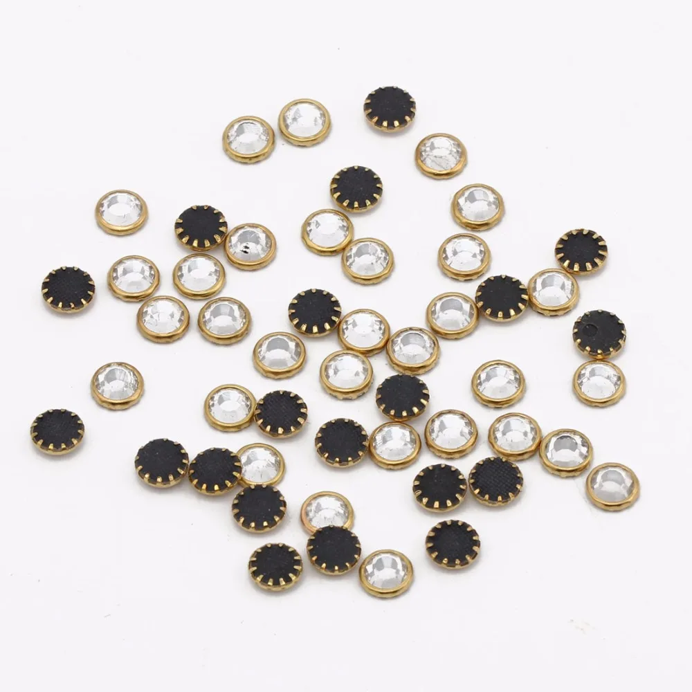 

Beadsland 100pcs 5mm 6mm round Ring Rhinestone for DIY Clothes Bag Jewelry Cellphone Art Decoration