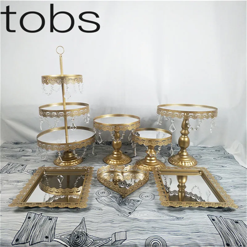 Зеркало для кекса зеркало подставка торта набор серебро золото белый красный