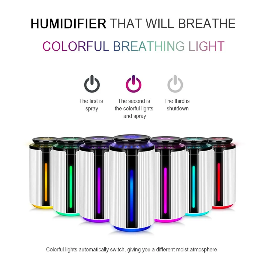 2019 New 900ML Air Humidifier Ultrasonic USB Diffuser Aroma Essential Cool Mist Purifier Oil 7 Color LED Night light ITAS3307A | Бытовая
