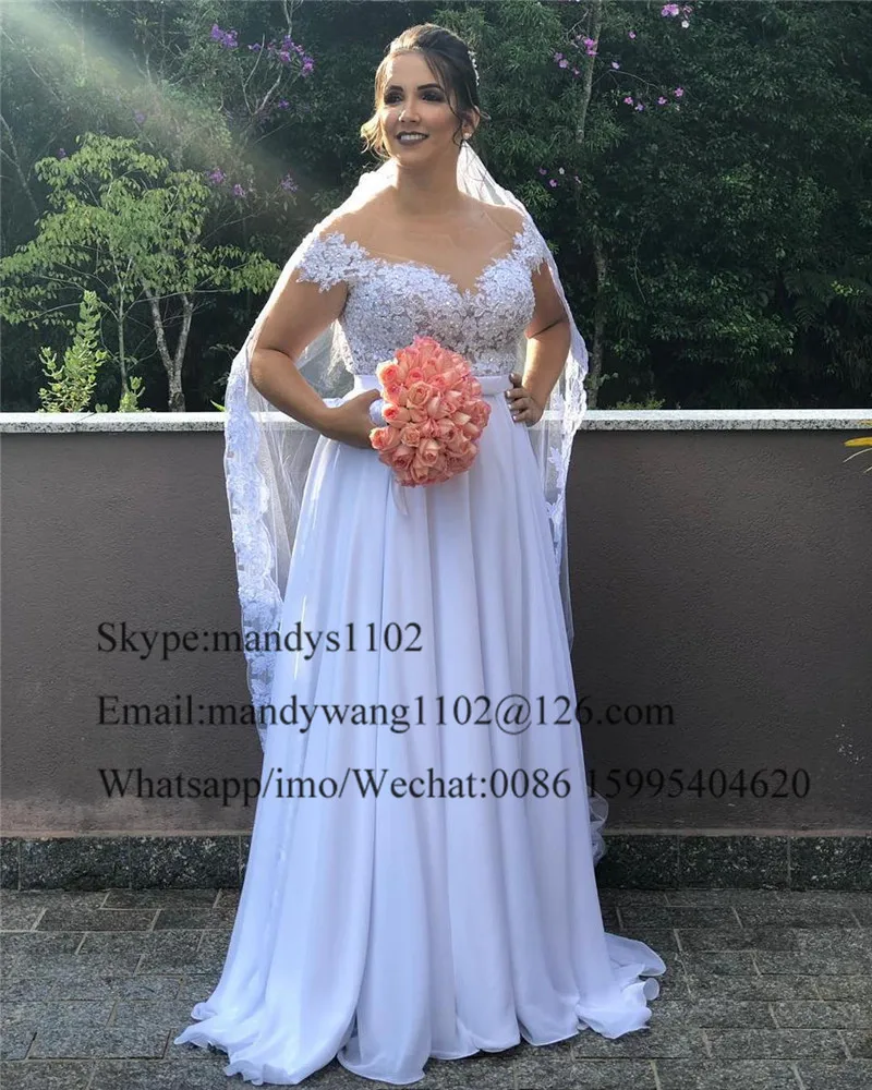 Элегантное шифоновое пляжное свадебное платье А силуэта 2019 пикантное кружевное