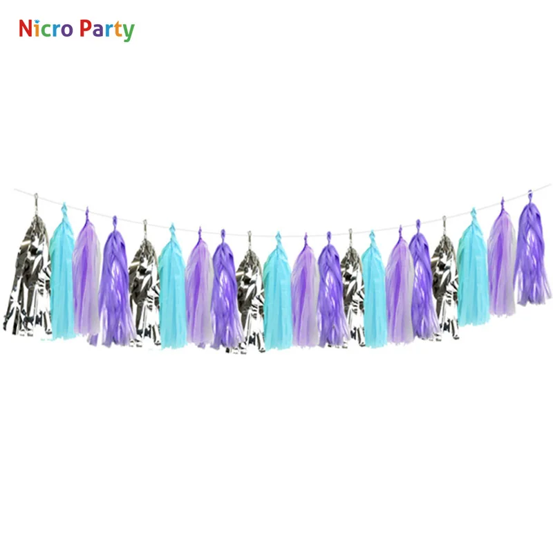Nicro 29 шт./компл. синий фиолетовый белые помпоны, украшение для детей, повязка на голову, хороший подарок на день рождения, юбилей, вечеринка, украшение DIY Декор дома вечерние Новые# Set05