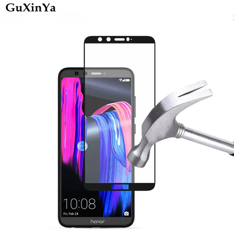 Защитное стекло для экрана Huawei Honor 9 Lite полное клеевое закаленное покрытие