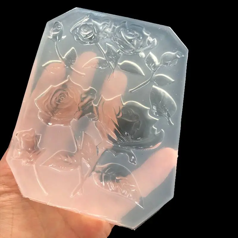 New Mirror DIY Handmade UV Crystal Epoxy Mold With Leaf Big Rose Jewelry Pendant Accessories | Украшения и аксессуары