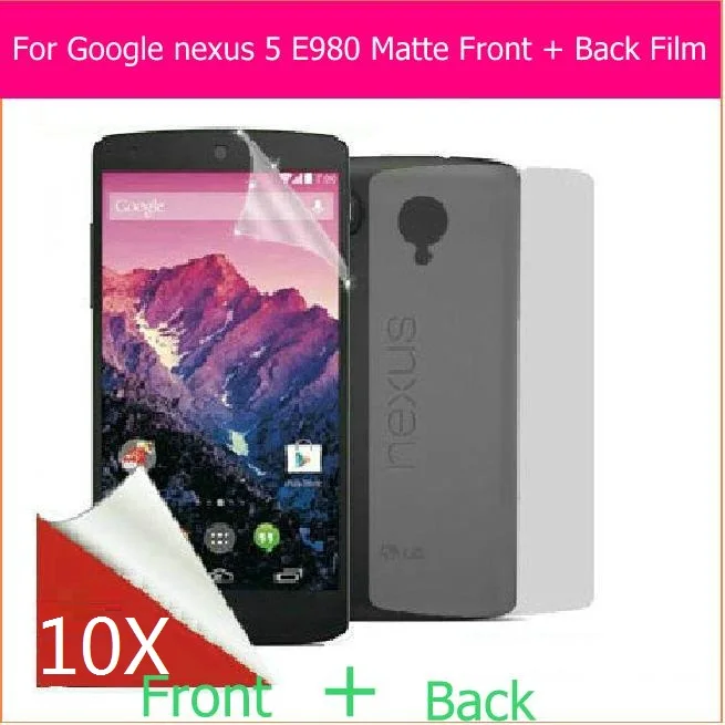 5 пар (передняя + задняя) матовая защитная пленка для экрана google lg nexus E980 D821 D820