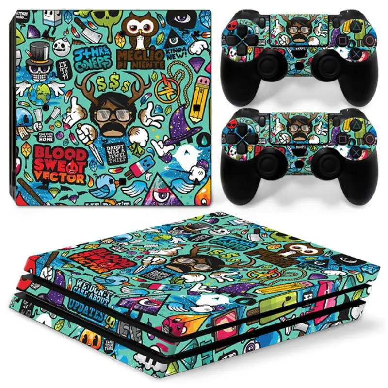 Bomb для PS4 Pro наклейка для sony Playstation 4 Pro консоль+ 2 контроллера наклейка для PS4 Pro бомбардировки винил аксессуары для игр