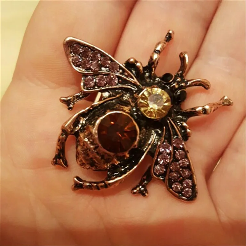 Уникальная булавка на лацкан в античном стиле фиолетовое золото броши виде пчел