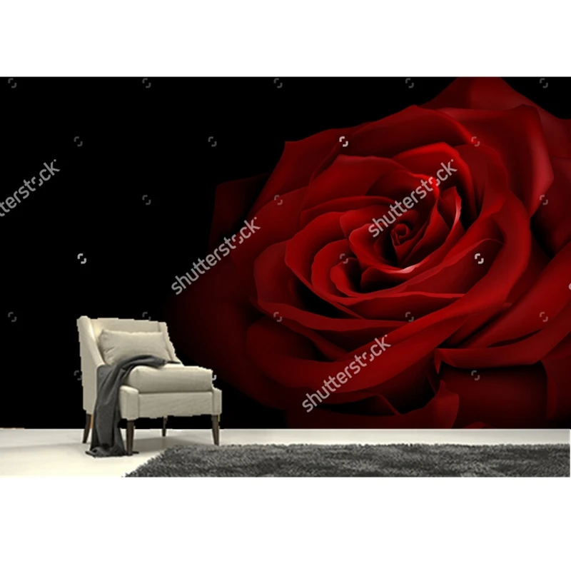 Современные обои на заказ красная роза 3D фотообои для гостиной телевизора