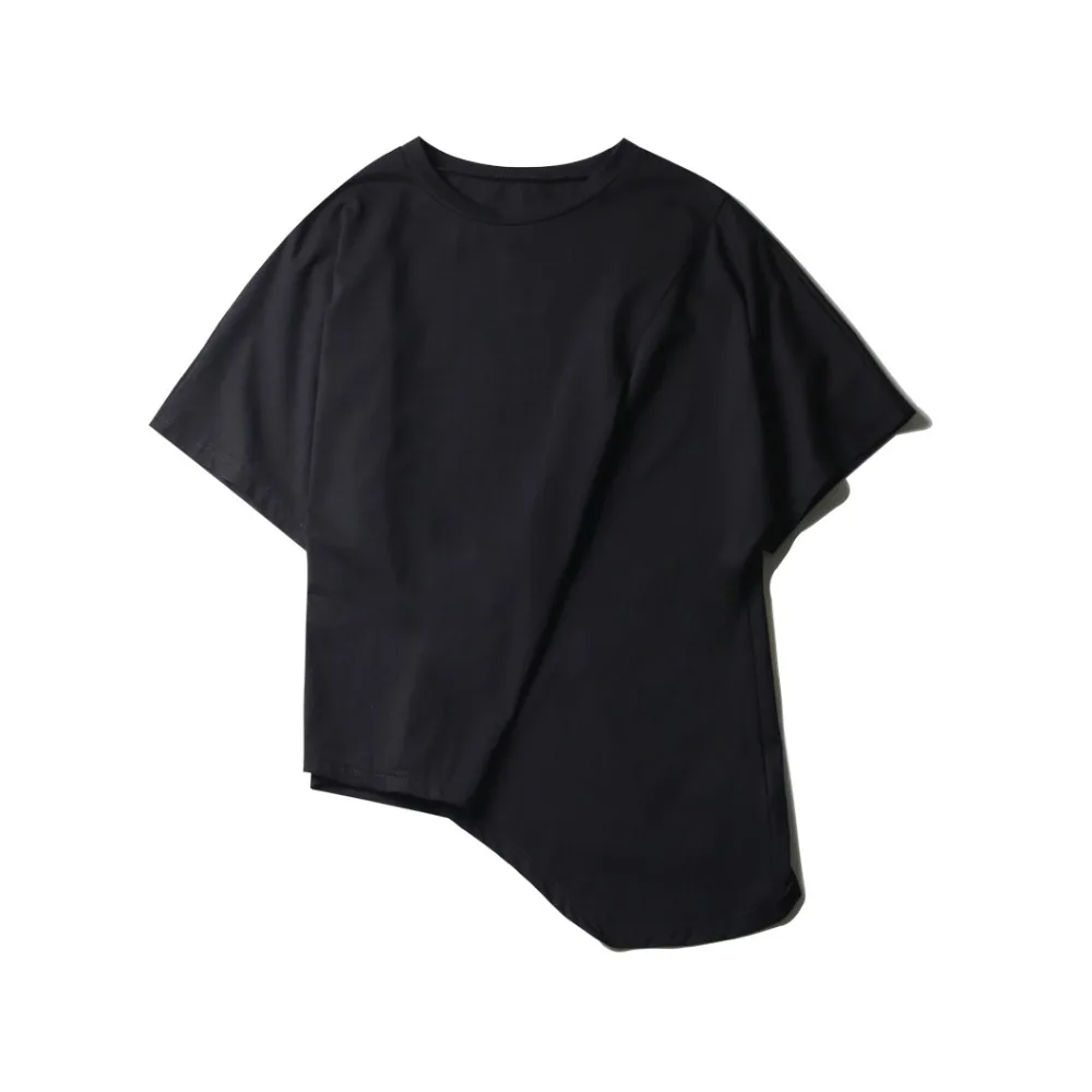 Женская летняя футболка с коротким рукавом и асимметричным дизайном|cotton t-shirt women|t