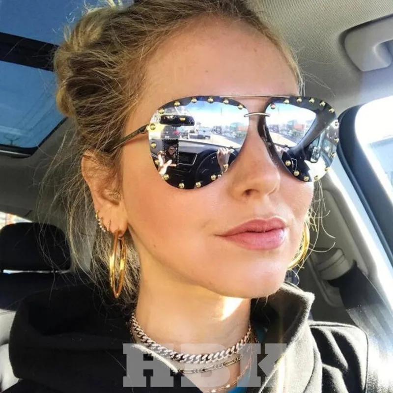 Женские солнцезащитные очки авиаторы HBK роскошные брендовые дизайнерские в