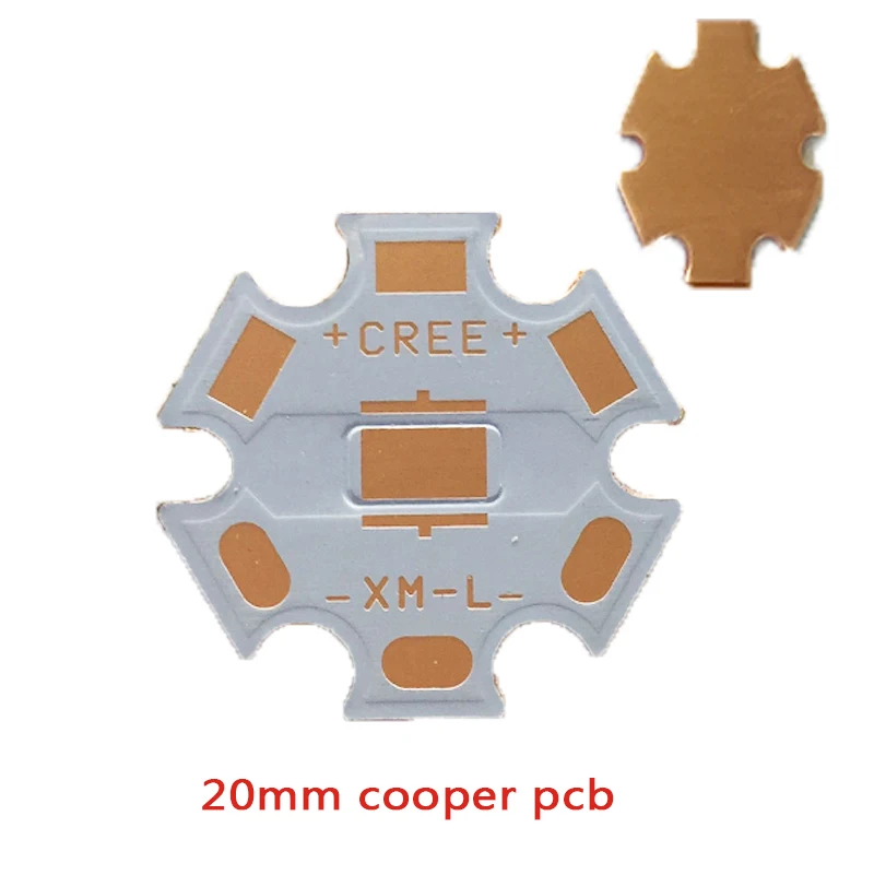 20 мм Cooper PCB Cree XPG XPG2 XPE XPE2 XML XML2 led x 1 6 Прямой Термальный путь медная звезда |