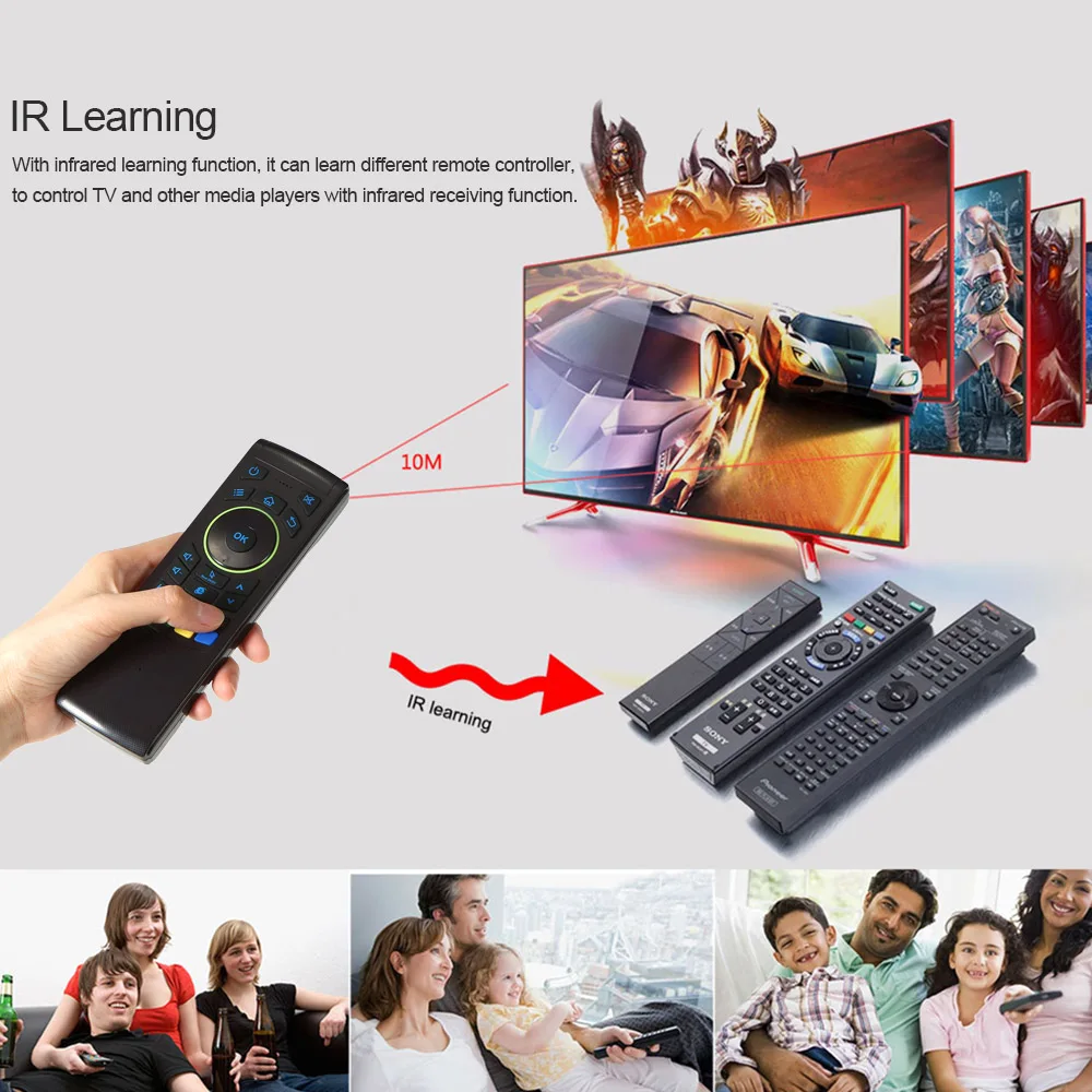 2 4G 6 осевая Беспроводная клавиатура Air Mouse с дистанционным управлением осевой