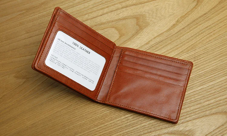 LAN мужской кожаный короткий бумажник горизонтальный маленький кошелек с