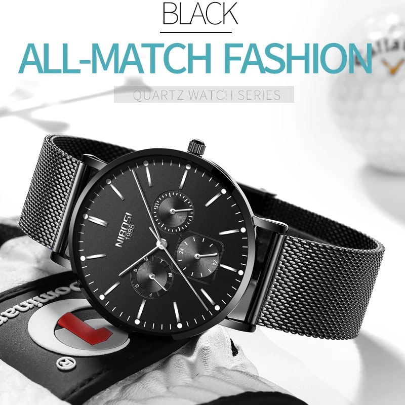 NIBOSI Ультратонкие мужские часы Лучшие Роскошные брендовые синие Простые