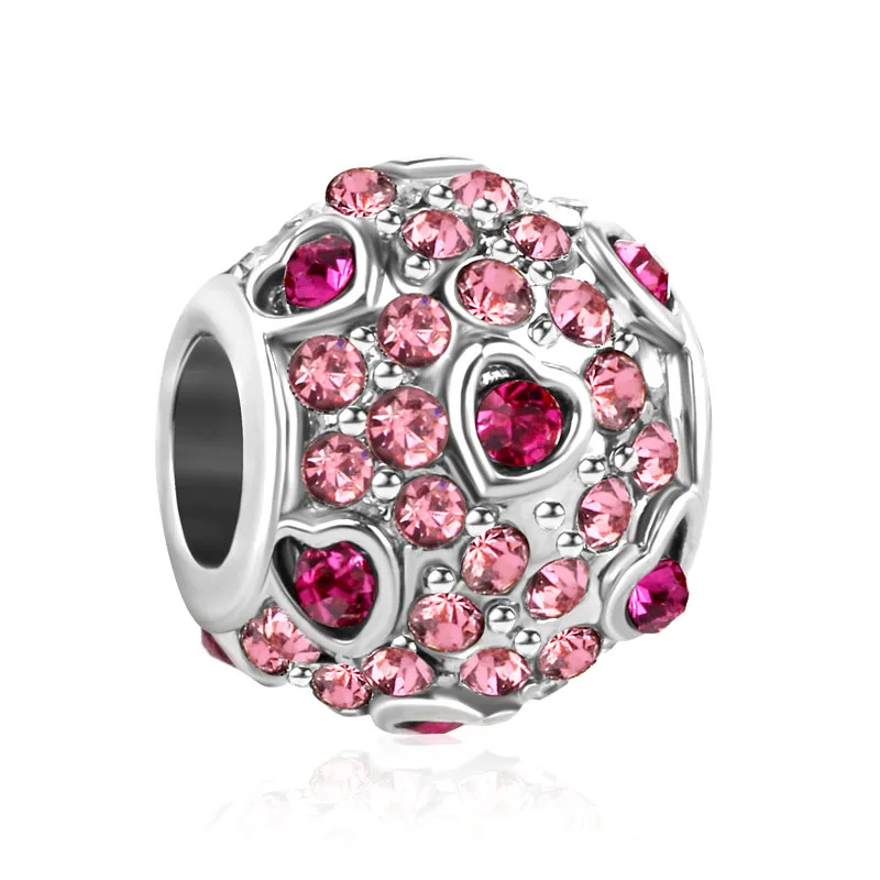 A1042 pink 1 шт., европейская Принцесса Русалочка, тыква, автомобиль, амулеты, бусины, подходят к оригиналу pandora, браслет, браслет, сделай сам, женское ювелирное изделие - Цвет: A1042 pink