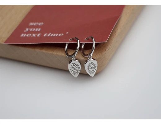 1 pair silver 9 mm Серьги из стерлингового серебра 925 пробы, модный дизайн, серьги в форме листа, короткие серьги-капли, милые трендовые женские ювелирные изделия из серебра для девушек - Окраска металла: 1 pair silver 9 mm