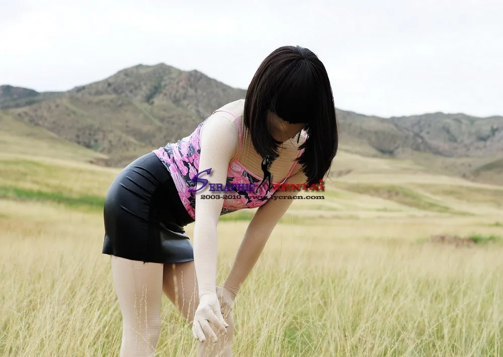 Фетиш на заказ роскошный телесный шелк в полоску Европейский импортный полный