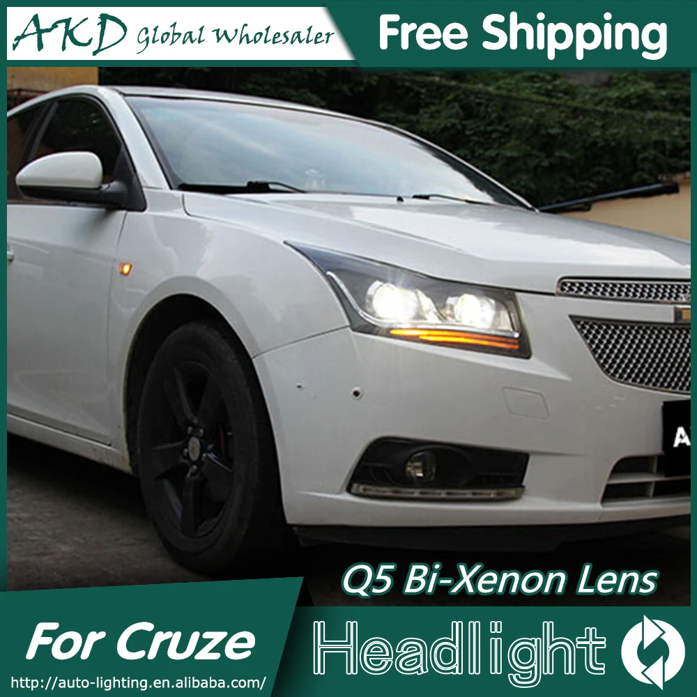 AKD автомобильный Стайлинг для Chevrolet Cruze фары 2009- светодиодный фары DRL фара Q5 Биксеноновые линзы Высокий Низкий луч парковка