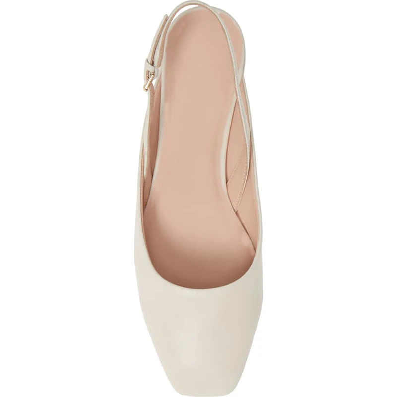 Женские летние модельные туфли на плоской подошве с квадратным носком и ремешком