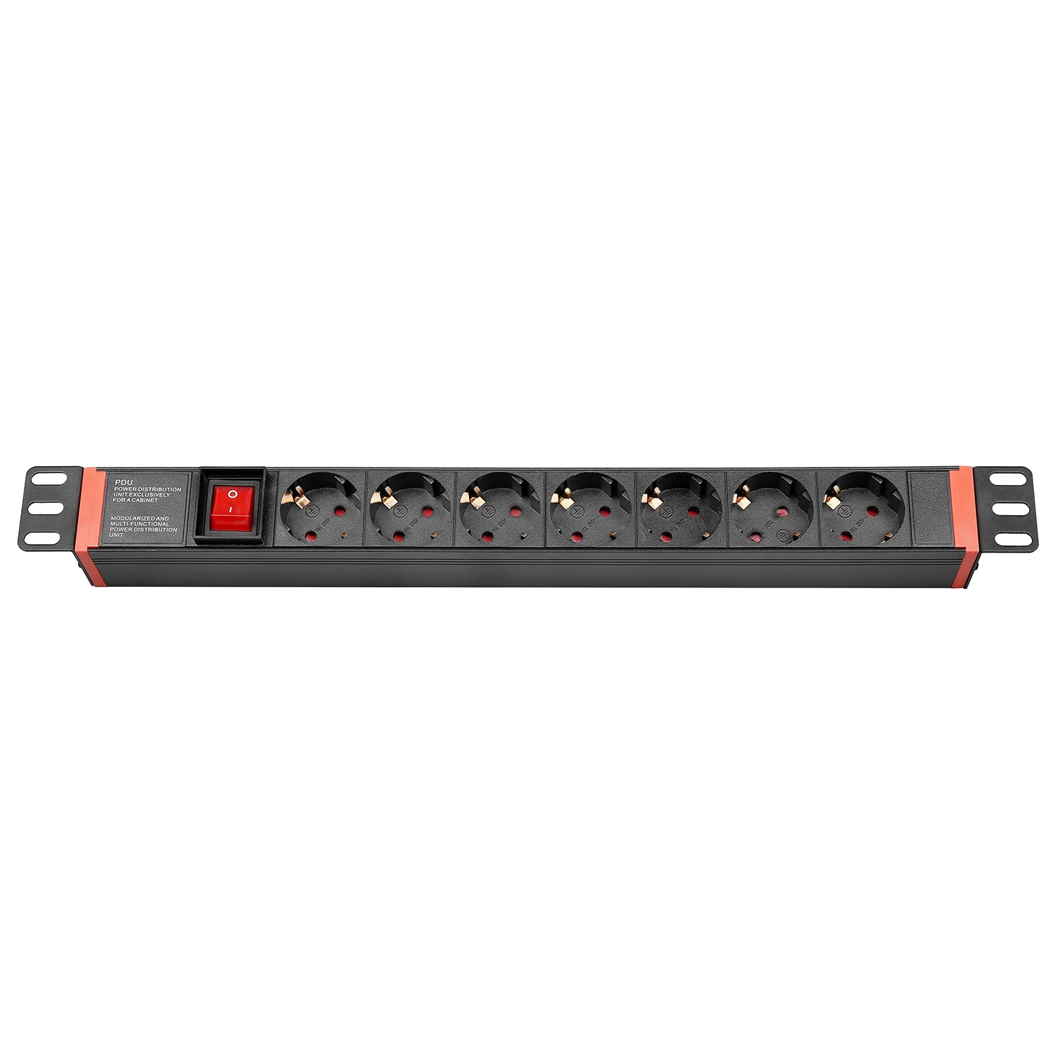 Блок питания PDU 1U/1.5U 19 дюймов 7/8 AC ЕС розетки с выключателем питания/Защита от перегрузки/индикатор светильник/AC Дисплей удлинитель - Цвет: OTI GER10-7-SH