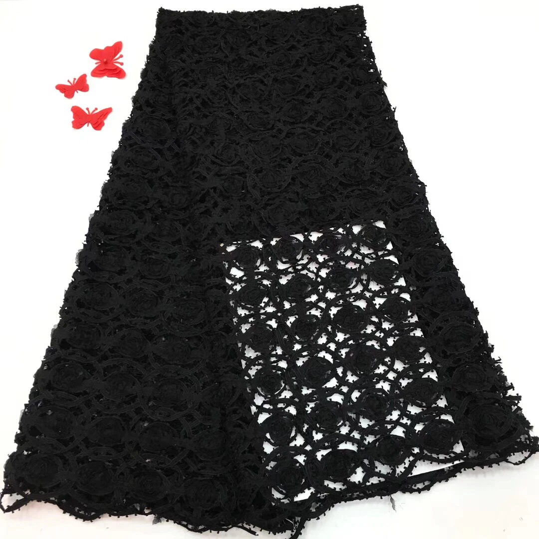 5yard/lot Высокого Качества последние Нигерии шнуровка 2018 3D цветок сетки ткань с