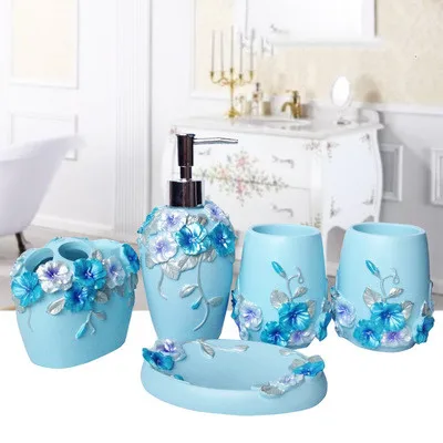 Сине зеленый цвет полимер 5 фотоэлементов свадебные туалетные принадлежности