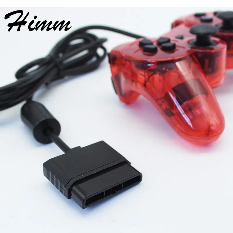 Светодиодный прозрачный Цвет пульт проводной контроллер для sony Playstation 2 геймпад прозрачный пульта для sony PS2 джойстик