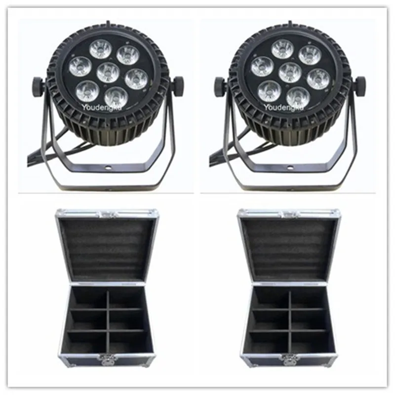 12 шт. с flightcase lED par Наружный свет для мытья 7x15 Вт ip65 dmx led плоский банок rgbwa