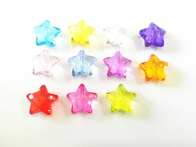 (Сначала выберите цвет) оптовая продажа прозрачных акриловых звездных бусин 27 мм