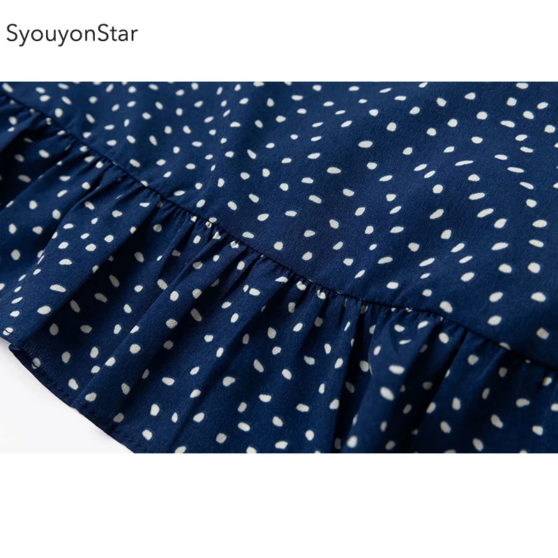 Женское платье с запахом youyonstar синее мини-платье v-образным вырезом и оборками