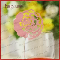 50pcslot rose table mark wine glass cards name place cards laser cut wedding party favor event decor free shipping