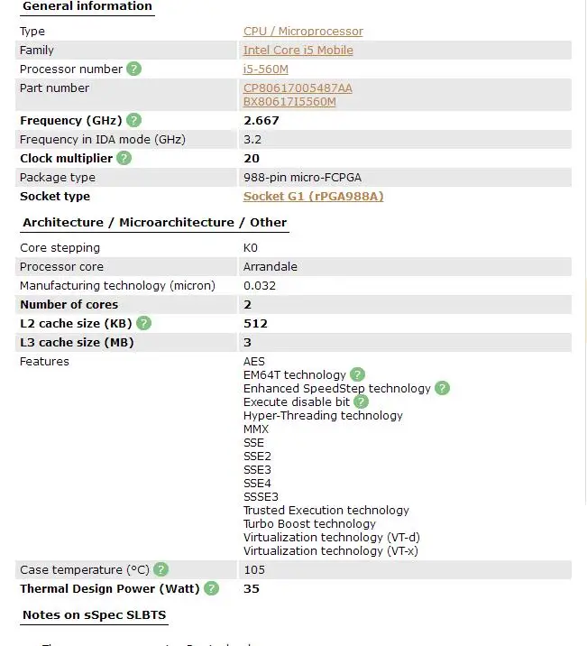 Intel Core i5-560M ноутбук процессор i5 560M Ноутбук Процессор PGA988 ноутбук процессор