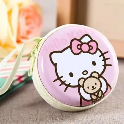 Розовый Hello kitty мини держатель сумки для наушников Аксессуары Наушники вкладыши коробки для перевозки для наушников чехол Ключи, монеты наушники для путешествий - Цвет: Розовый