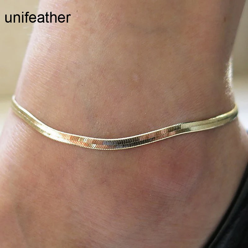 Europe Gold Silver Color Sexy Thin Metal Anklets For Woman Scales Beach Sandal Snake Bone Foot Chain Bracelet Tobillera Jewelry | Украшения