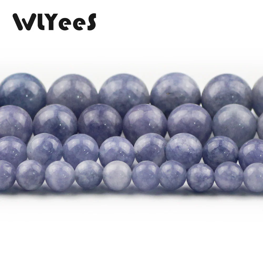 WLYeeS натуральный камень Royalblue sea Stone 6 8 10 12 мм Синий Круглый свободный космический